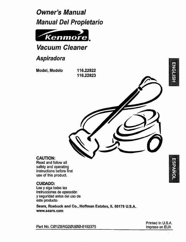 Kenmore Vacuum Cleaner 116_22823-page_pdf
